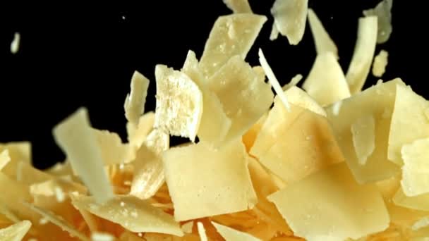Σούπερ Αργή Κίνηση Παρμεζάνα Τυρί Υψηλής Ποιότητας Υλικό Fullhd — Αρχείο Βίντεο