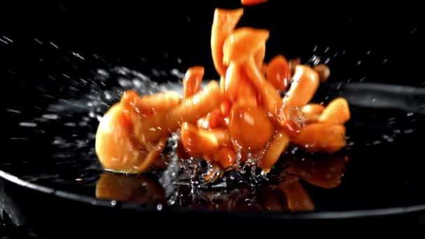 Super Slow Motion Pickled Mushrooms High Quality Fullhd Footage — Stock Video