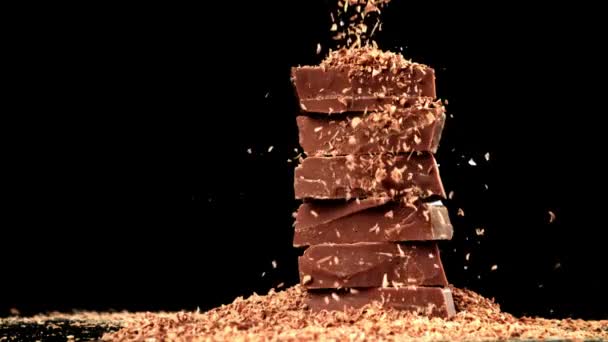 スーパースローモーションミルクチョコレート 高品質のフルHd映像 — ストック動画