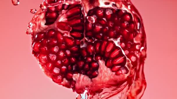 Super Slow Motion Pomegranate Seeds High Quality Fullhd Footage — Stock Video