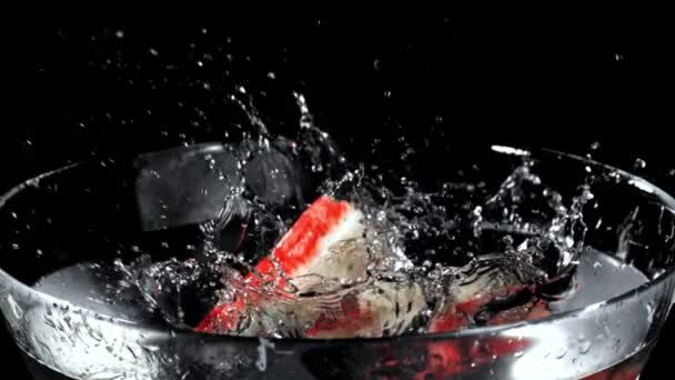 Super Slow Motion Bâtonnets Crabe Frais Des Images Fullhd Haute — Video