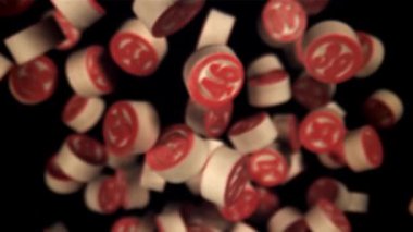 Lotto oyunu. 1000 fps 'de yüksek hızlı bir kamerayla çekildi. Yüksek kaliteli FullHD görüntüler