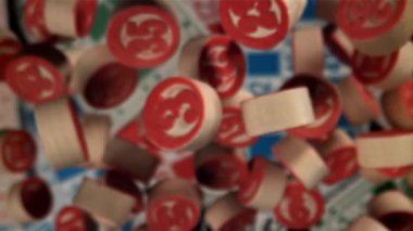 Lotto oyunu. 1000 fps 'de yüksek hızlı bir kamerayla çekildi. Yüksek kaliteli FullHD görüntüler