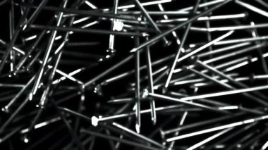 Çiviler uçar ve düşer. 1000 fps 'de yüksek hızlı bir kamerayla çekildi. Yüksek kaliteli FullHD görüntüler