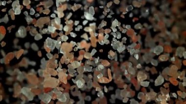 Pembe tuz yukarı aşağı uçar. 1000 fps 'de yüksek hızlı bir kamerayla çekildi. Yüksek kaliteli FullHD görüntüler