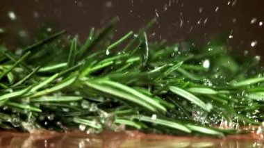 Biberiye kesme tahtasına düşer. 1000 fps 'de yüksek hızlı bir kamerayla çekildi. Yüksek kaliteli FullHD görüntüler