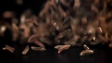 Kimyon tohumları masaya düşer. 1000 fps 'de yüksek hızlı bir kamerayla çekildi. Yüksek kaliteli FullHD görüntüler