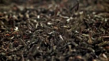 Kuru çay masaya düşer. 1000 fps 'de yüksek hızlı bir kamerayla çekildi. Yüksek kaliteli FullHD görüntüler
