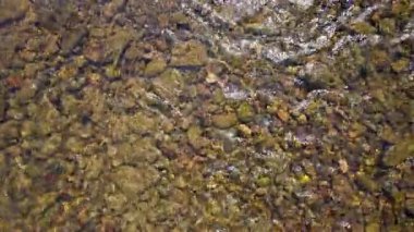 Dağ nehrinin dibindeki taşlar. Yüksek kalite 4k görüntü