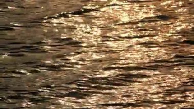Gün batımında denizde dalgalar. Yüksek kalite 4k görüntü