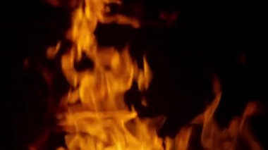 Şöminede alev var. Yüksek kalite 4k görüntü