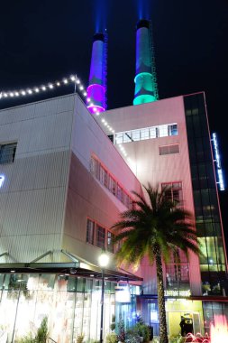Savannah, GA-USA- 1-04-2023: The Power Plant building at the Plant Riverside District in downtown Savannah                              