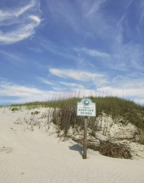 Sunset Beach Usa 2023 Please Keep Dunes Sign Sunset Beach — Stock Photo, Image