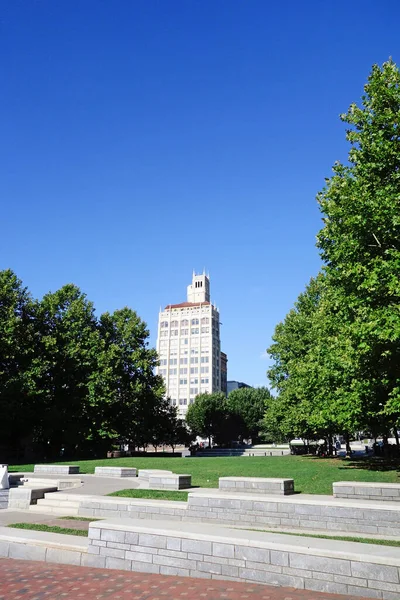 View Downtown Asheville Pack Square Park — Stock Photo, Image