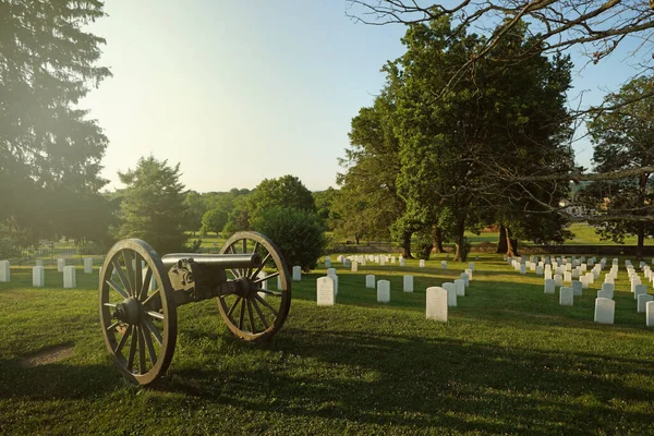 stock image Civil War cannon in Gettysburg National Cemetery                               