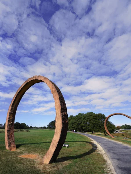 stock image Raleigh, NC - USA - 10-16-2023: Gyre sculpture by Thomas Sayre, in the museum park at the North Carolina Museum of Art in Raleigh North Carolina