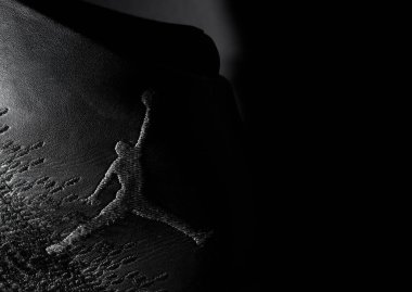 Austin, TX - ABD - 1-19-2024: Nike Air Jordan FlghtSpeed basketbol ayakkabıları ve Jumpman logosu