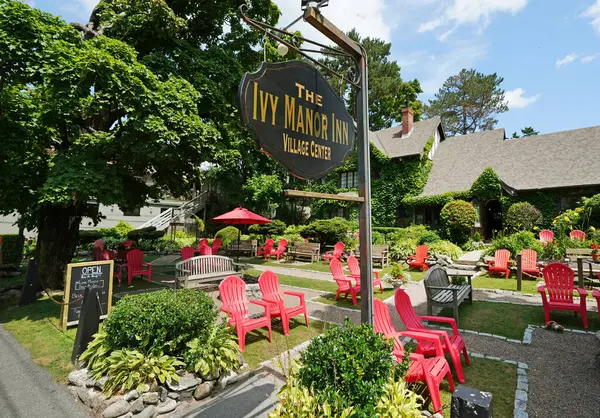 stock image Bar Harbor, ME - USA - 08-05-2024: The Ivy Manor Inn on Main St in downtown Bar Harbor Maine, on Mount Desert Island - MDI