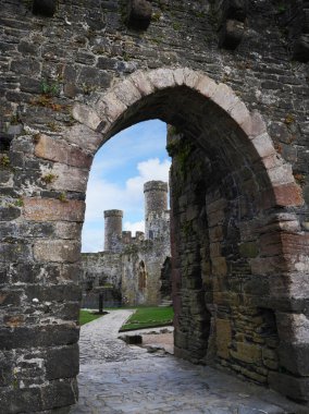 Tarihi Conwy Galler 'deki Conwy Kalesi' ne bak