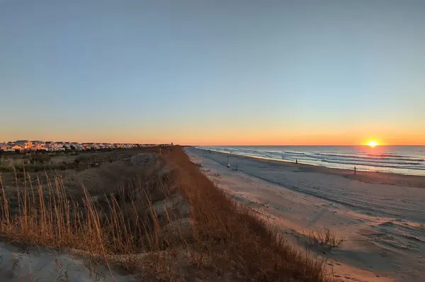Sunrise over the ocean in Sunset Beach , Brunswick County North Carolina