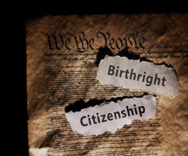 Birthright Vatandaşlık gazetesi ABD Anayasası manşetleri-- 14. değişiklik göçmenlik yasası                               