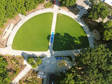 Raleigh şehir merkezindeki Moore Meydanı 'nın havadan görüntüsü