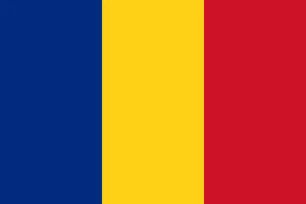 Románia Európa Nemzeti Zászló Elszigetelt Vektor Illusztráció — Stock Vector