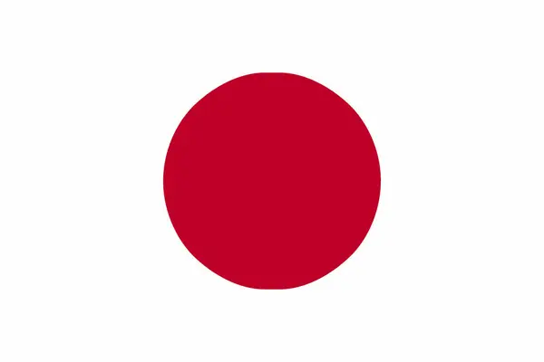 Japans Nationella Flagga Japan Asien Isolerad Vektor Illustration — Stock vektor