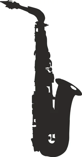 Alto Saxophone Silhouette Isolated Vector Illustration — Stock Vector