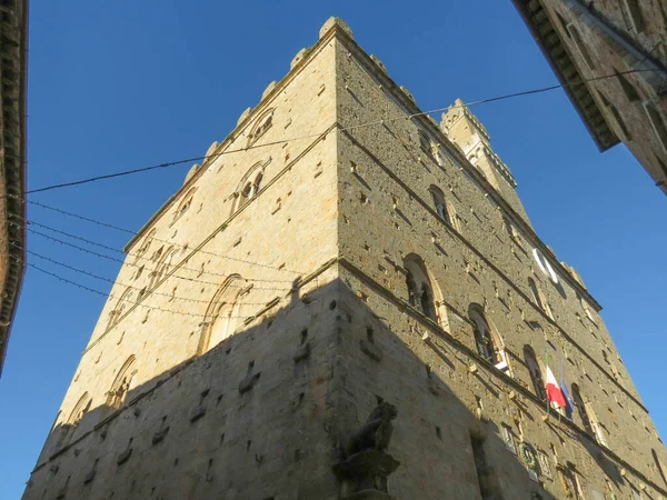 Volterra Talyan Ortaçağdan Kalma Şehir Şehir Merkezi Palazzo Dei Priori — Stok fotoğraf