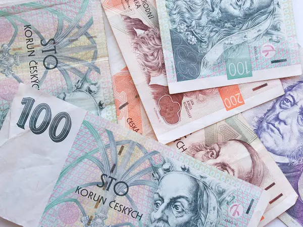 Çek Para Birimi Czk Banknotların Arka Plan Olarak Yararlı — Stok fotoğraf