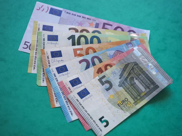 Série Completa Notas Euro Moeda União Europeia — Fotografia de Stock