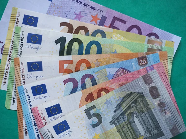 Teljes Eurobankjegysorozat Európai Unió Pénzneme — Stock Fotó