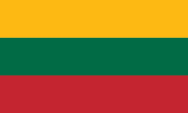 Литовский Национальный Флаг Литвы Европа Изолированная Векторная Иллюстрация — стоковый вектор