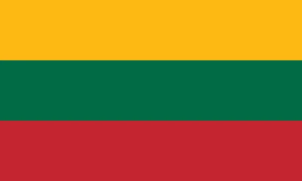 Die Litauische Nationalflagge Von Litauen Europa Isolierte Vektorillustration — Stockvektor