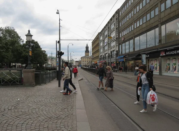 Goteburg Sweden Circa Ağustos 2017 Nsanlarla Dolu Şehir Merkezi — Stok fotoğraf
