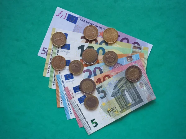 Billetes Euros Completos Con Monedas Moneda Unión Europea —  Fotos de Stock