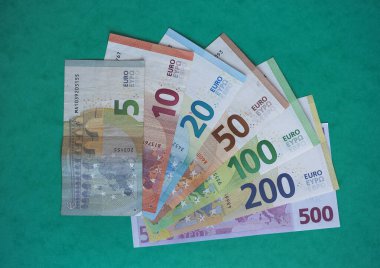 Avrupa Birliği 'nin tam Avro banknotları serisi, para birimi