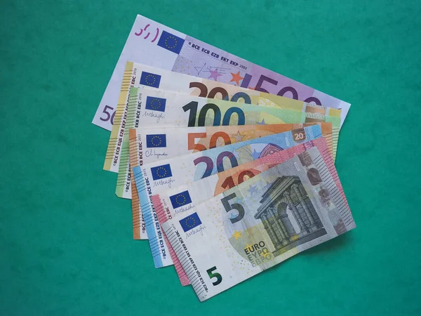 Volledige Serie Eurobankbiljetten Munteenheid Van Europese Unie — Stockfoto