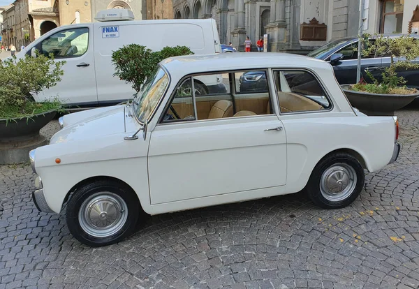 Orvieto Italie Juillet 2023 Voiture Fiat Bianchina Blanc Cassé — Photo