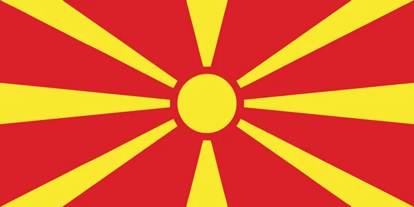 Kuzey Makedonya Ulusal Bayrağı Kuzey Makedonya Avrupa Izole Illüstrasyon — Stok fotoğraf