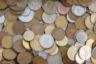 karışık para para paraları bir arka plan olarak yararlı