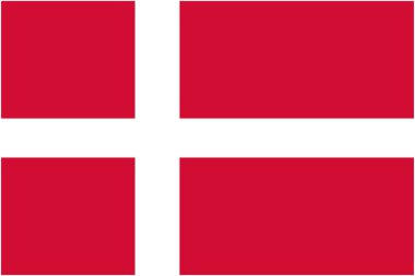 Danimarka bayrağı ve dil simgesi - izole vektör çizim