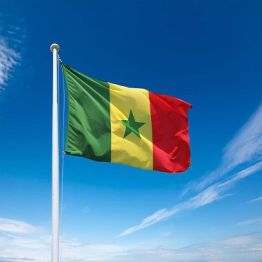 the Senegalese national flag of Senegal, Africa, AI generated image clipart