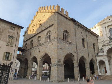 BERGAMO, ITALY - JULY 01, 2024: medieval city hall