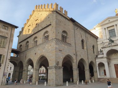 BERGAMO, ITALY - JULY 01, 2024: medieval city hall
