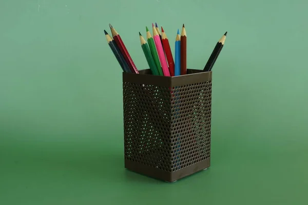 Close Colored Pencils Table — Stock Photo, Image