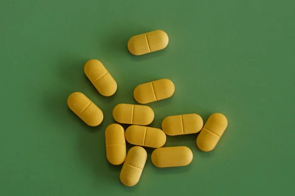 Pills Green Background — Stock Photo, Image