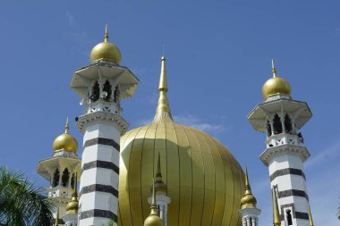 Perak, Malezya - 12 Ağustos 2023; Ubudiah Camisi Perak 'ın kraliyet camii, Perak, Malezya' nın başkenti Kuala Kangsar 'da yer alır..