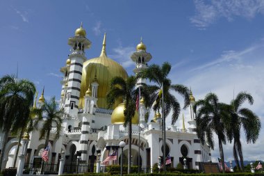 Perak, Malezya - 12 Ağustos 2023; Ubudiah Camisi Perak 'ın kraliyet camii, Perak, Malezya' nın başkenti Kuala Kangsar 'da yer alır..